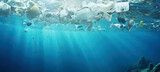 Plastic pollution in the ocean, Plastic bags, straws, and bottles pollute the sea, Environmental Problem