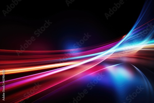 Colorful light trails with motion effect