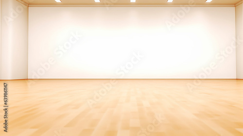 Wallpaper Mural bright empty room hall with a large window and parquet, natural lighting. Torontodigital.ca