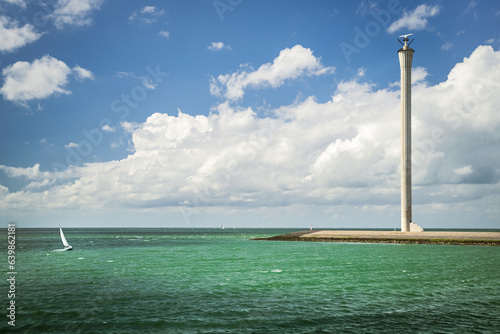 Radar tower, highest in Europe 'de Lange Neel' in dutch seascape landscape photo
