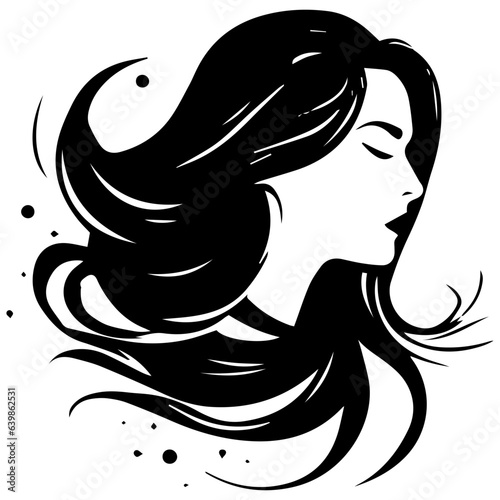 Beauty saloon logo and Woman face and hair logo vector