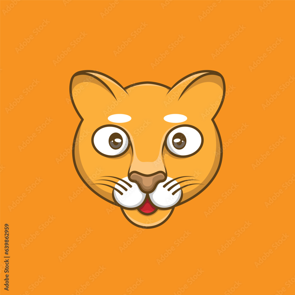 cute cute tiger icon logo mascot design