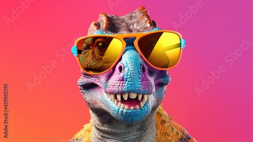 cartoon character dinosaur head wearing tinted glasses © Светлана Канунникова