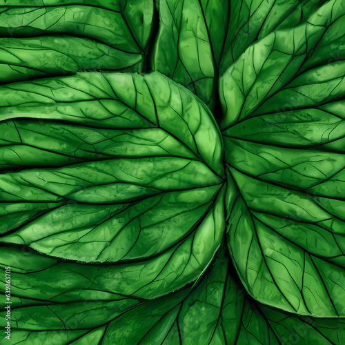 close up of plant with green leaves on it. generative ai. Abstract modern leaf collage 