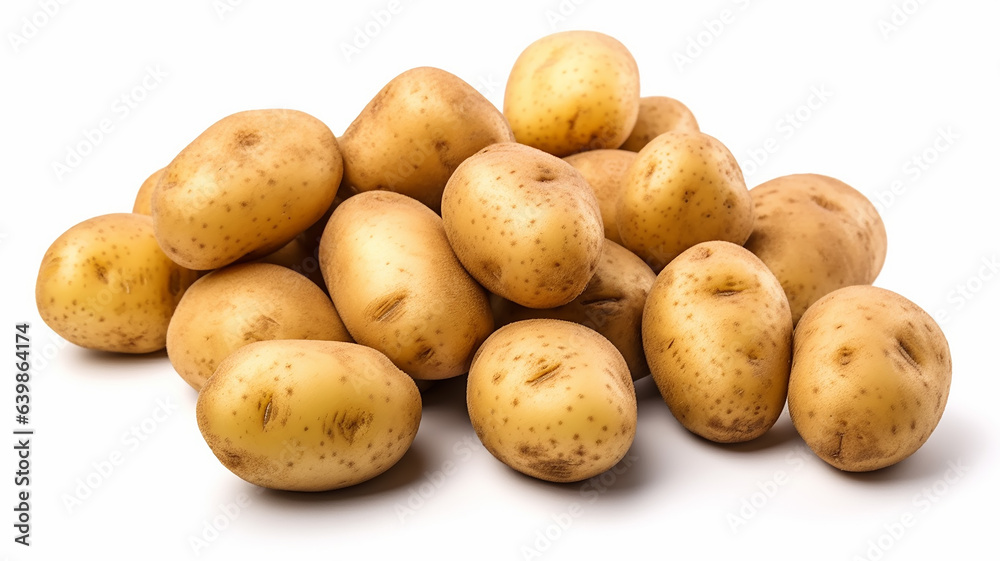a mountain of potatoes is isolated against the background. a mountain of potatoes is isolated against the background.