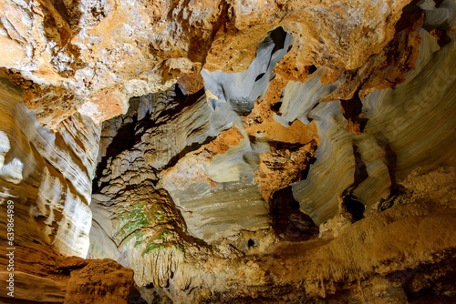 Visit to the interior of the deep Lapinha cave open to visitation in Sete Lagoas in the state of Minas Gerais photo