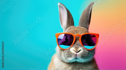 cartoon character hare head with tinted glasses