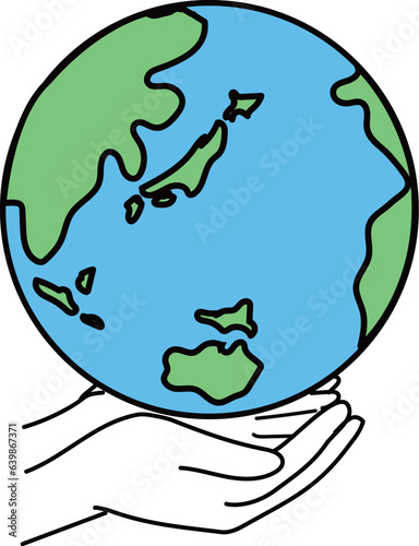 地球を優しく包む手