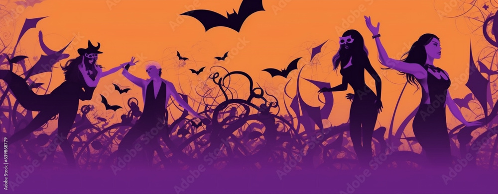 halloween witch evil night witchcraft party autumn background horror holiday black. Generative AI.