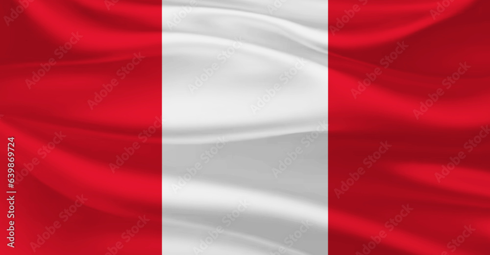 Flag of Peru Flying in the Air
