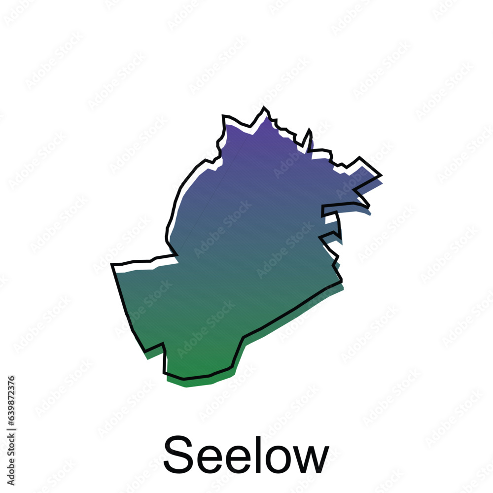 map City of Seelow. vector map of the German Country. Vector illustration design template