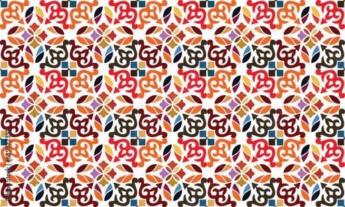 Hand drawn polygonal motif pattern