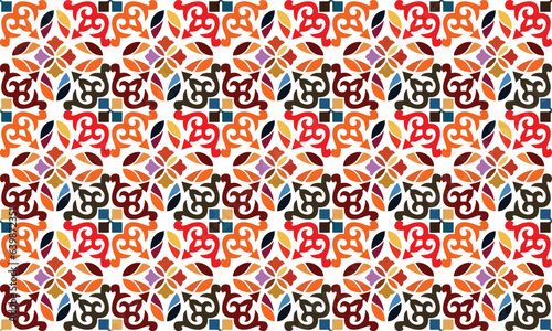 Hand drawn polygonal motif pattern