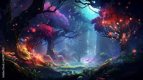 A beautiful Landscape of a fantasy forest 