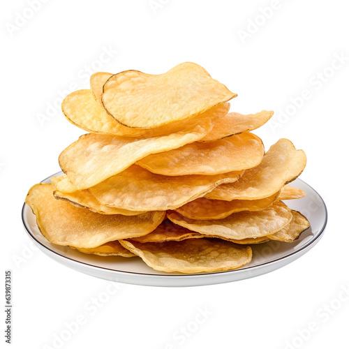fried potato chips on transparent background Remove png, Clipping Path
