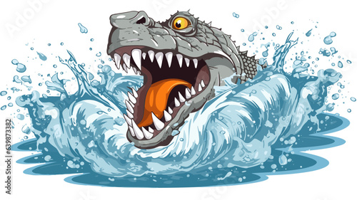 Explore the Unique Sight of a Swimming Crocodile in Vivid Detail Aquatic Image