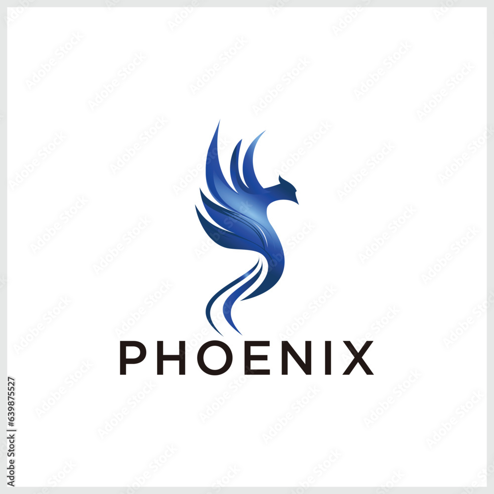 Obraz premium Phonix vector design, Unique abstract geometric logo design, suitable for Logo, brand, mascot, etc.