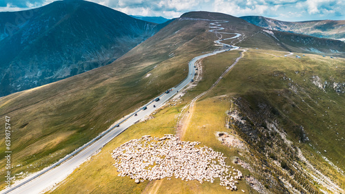 Photography Spectacular road that crosses the mountains in Romania