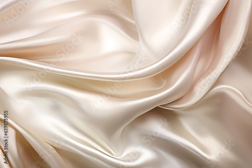 Elegant Silver Creamy Flowing Fluid Drape Made of Golden White Silk smooth white banner with a curving background