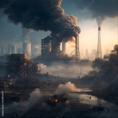Urban Pollution and Environmental Damage © wannapong