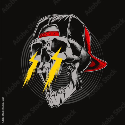 hype skull skeleton dark art illustration