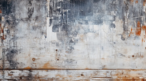 Grunge background of old wooden planks with peeling paint