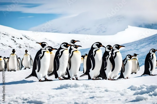 penguins on the ice Generated Ai