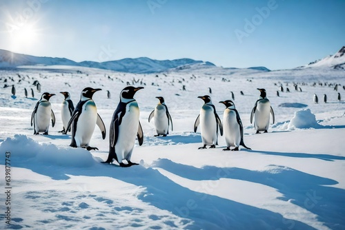 penguins in polar regions Generated Ai © AQ Arts