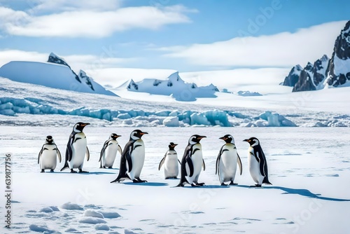 penguin on ice Generated Ai