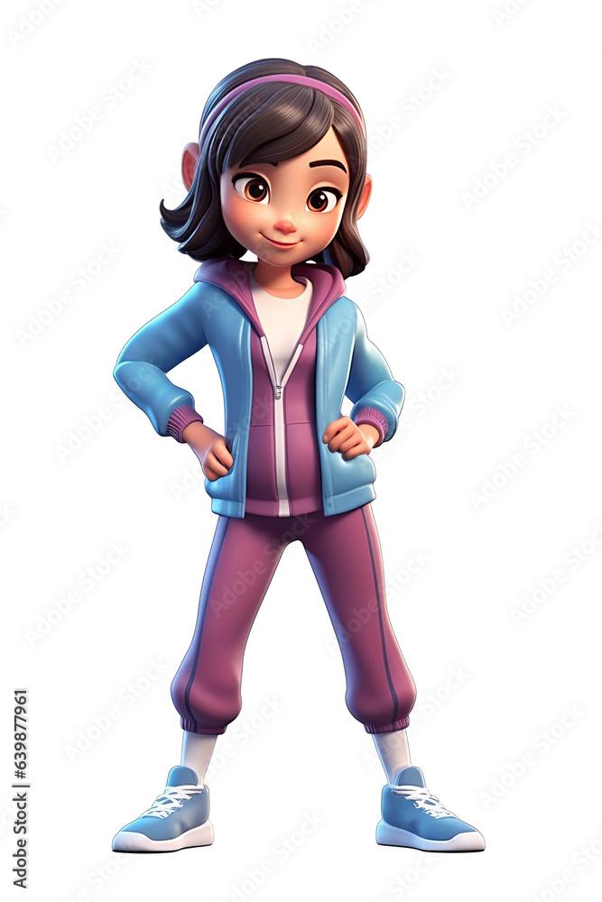 Fitness trainer. 3D cartoon characters. Isolated background, animated character. Fitness trainer. 3D cartoon characters. Isolated background, animated character.