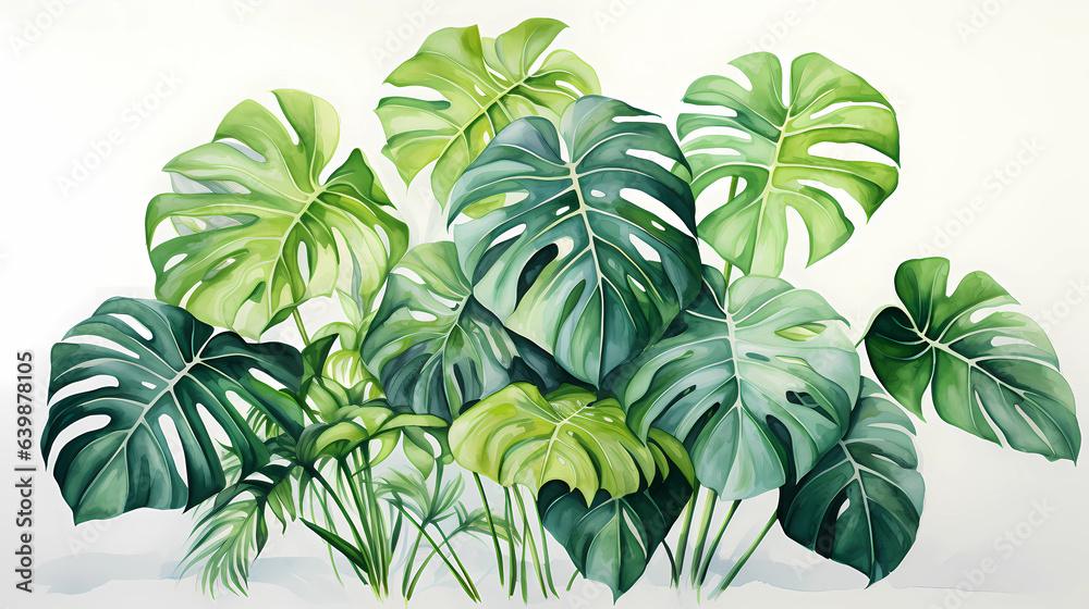 Watercolor Monstera Deliciosa Watercolor Monstera Deliciosa