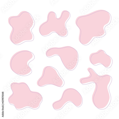 Organic abstract amoeba blob shape with line vector illustration isolated