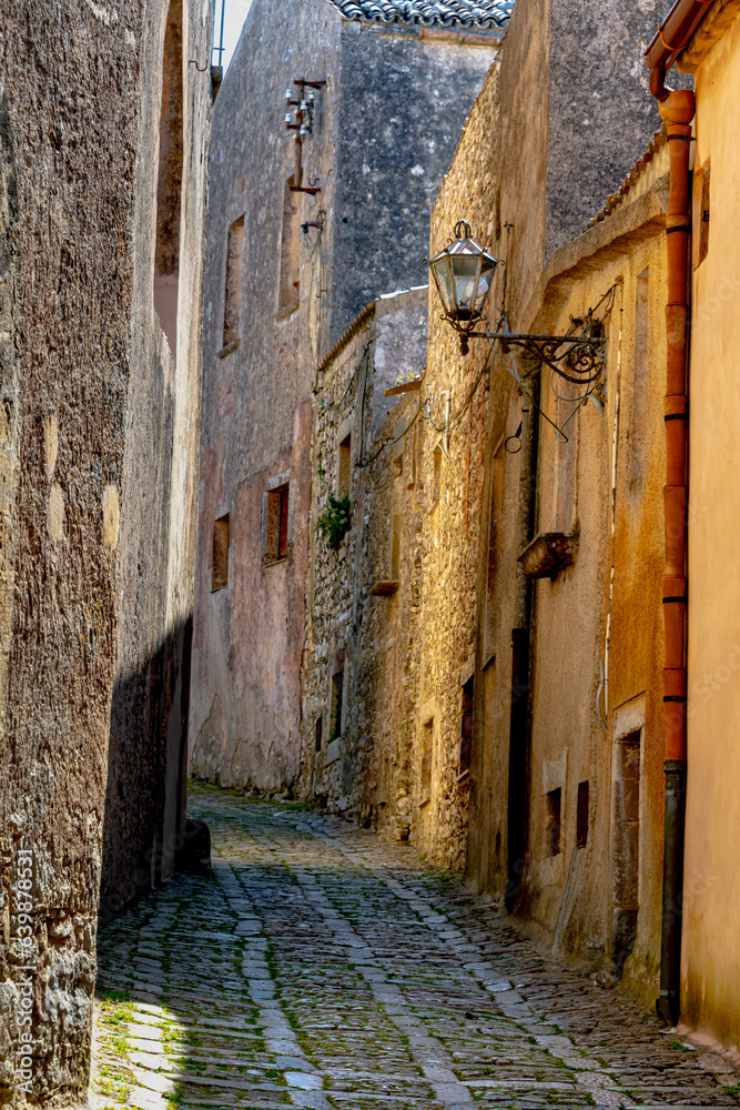 Architecture of Erice in the province of Trapani, Sicily, Italy