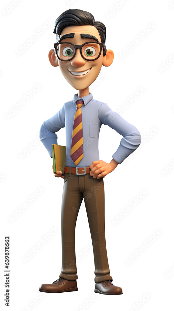 Businessman 3D cartoon character. Isolated background, animated character. Businessman 3D cartoon character. Isolated background, animated character.