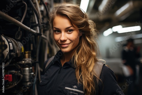 Labor Day female industrial worker air conditioner engineer 