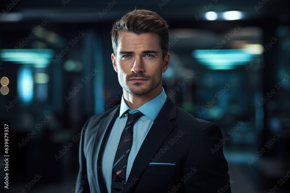 Handsome male businessman in the office