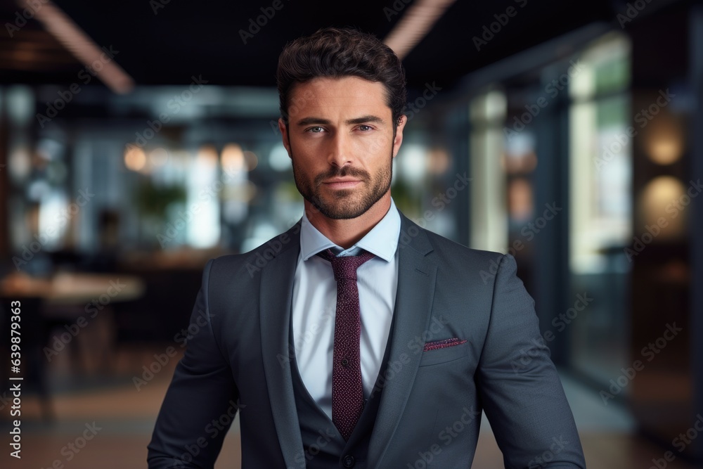 Handsome male businessman in the office Handsome male businessman in the office