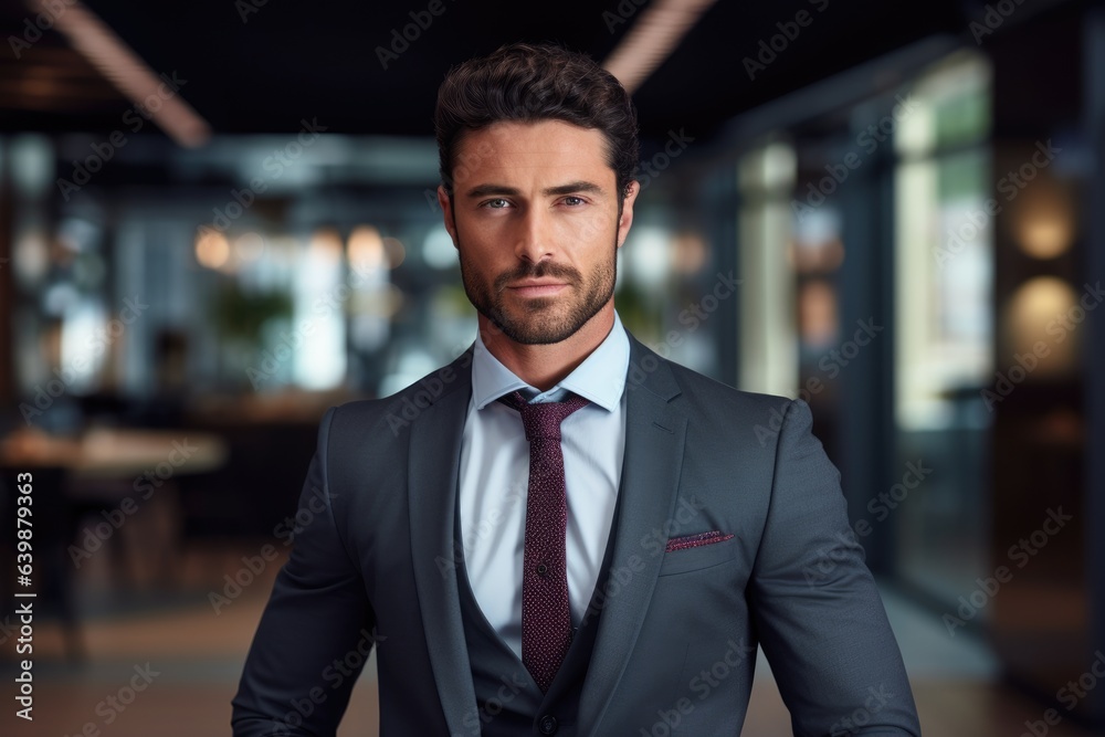 Handsome male businessman in the office