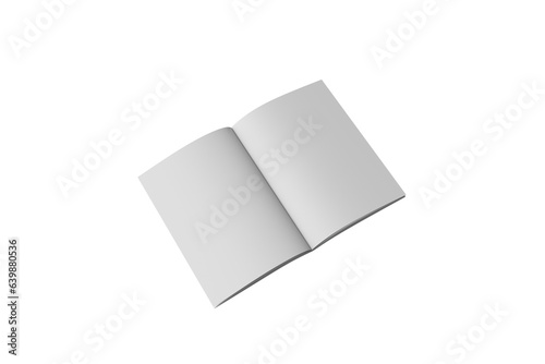 Book or magazine open blank pages. Vector isolated 3D vertical catalog brochure or A4 booklet mockup with empty pages
