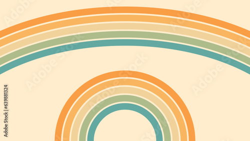 Abstract background of rainbow groovy Wavy Line design in 1970s Hippie Retro style. Vector pattern ready to use for cloth, textile, wrap and other.