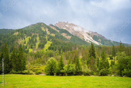 Dolomites High Alpine view in rainy weather, South Tyrol, Italy