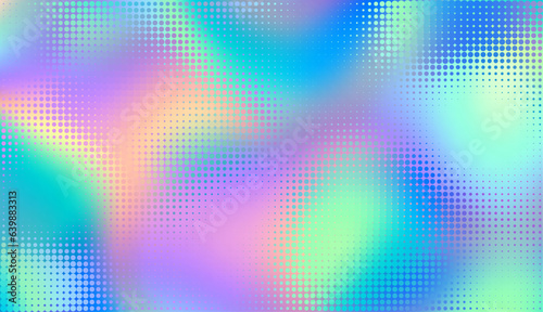 Abstract defocused horizontal background with pop art halftone dots. Vector image.