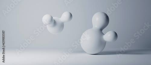 Fototapeta Naklejka Na Ścianę i Meble -  Background Simple molecule shapes 3d render.