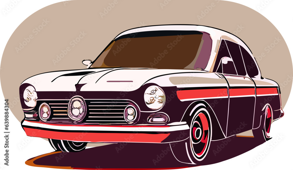 Elegantly detailed vintage car illustration, exuding classic charm and timeless craftsmanship.