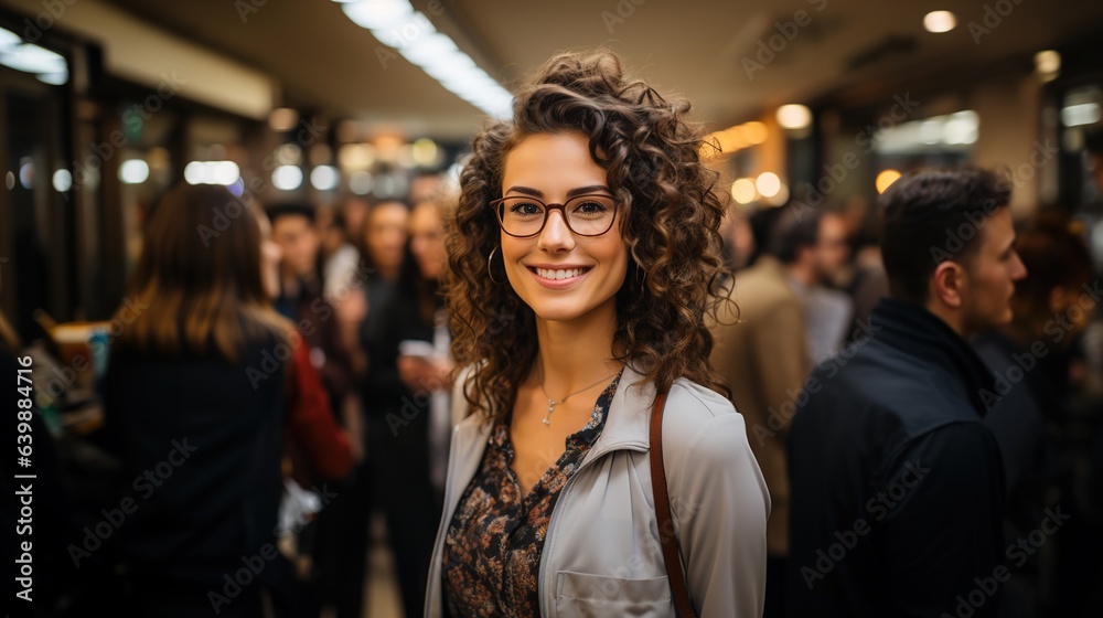 Young Smiling Women with Curly Hair Enjoying Their Work in a Vibrant Office Environment, Happiness at Work
 - obrazy, fototapety, plakaty 