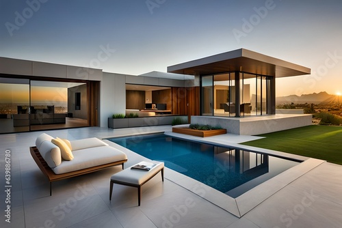 modern design of a home with pool © Urban