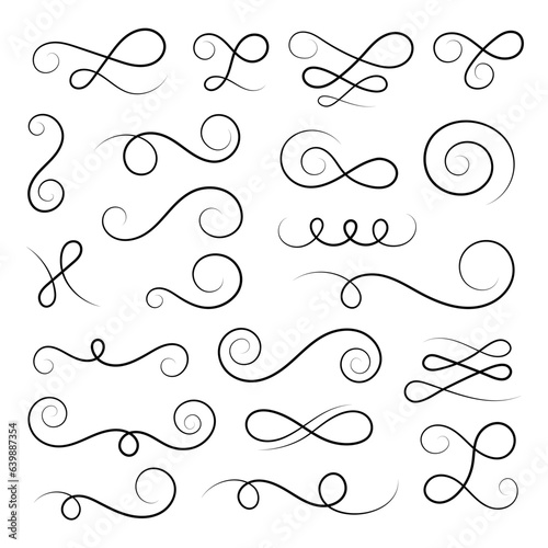 Flourishes, swirls, decorative elements vector collection.