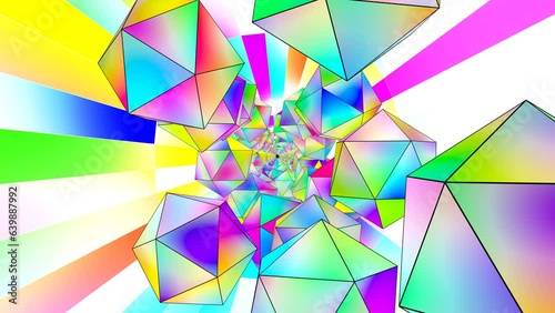 abstract colorful geometric background, seamless loop motion