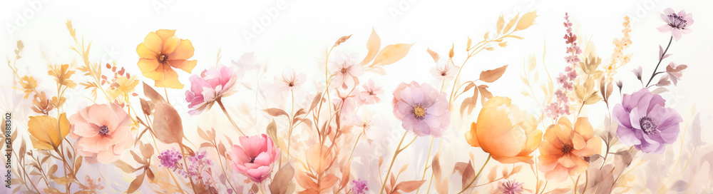Watercolor Flower Clipart. Realistic Floral Illustrations.  Watercolor floral composition
