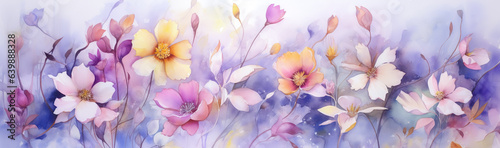 Watercolor Flower Clipart. Realistic Floral Illustrations.  Watercolor floral composition